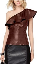 Inc Womens Faux-Leather One-Shoulder, Top Large - £20.94 GBP