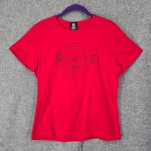 Tampa Bay Buccaneers T-Shirt Women&#39;s Large Red NFL Team Apparel Glitter Print - $12.10