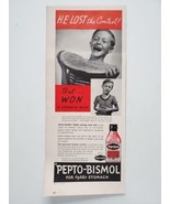 Pepto-Bismol Bottle Boy Watermelon Contest Stomachache 1941 Vintage Prin... - $9.89