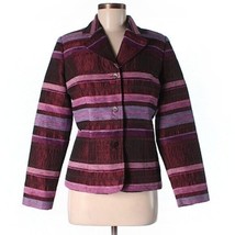 ColdWater Creek Burgundy Stripe Blazer Purple size XS - £20.24 GBP