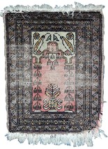 Handmade vintage Uzbek Bukhara praying mat 1.5&#39; x 1.8&#39; (46cm x 56cm) 195... - $285.12 CAD