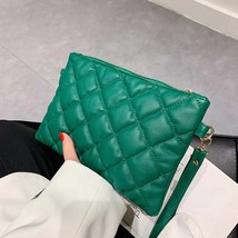 Elegant Women Plaid Pattern Envelope Bag Soft Pu Leather Handbags Lady Party Clu - £87.64 GBP
