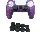For PS5 Controller Silicone Purple Skulls Grip + (8) Multi Analog Thumb ... - $8.99