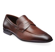 Santoni Gannon-A5 Men&#39;s Brown Italy  Leather Penny Loafer Shoes Size US ... - £289.41 GBP