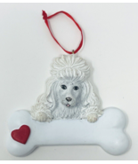 Personalized Poodle Dog Name Christmas Ornament Figure Heart Valentines Day - £11.79 GBP