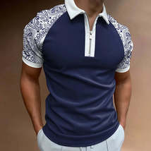Men&#39;s Full Size Zip Collar Short Sleeve Polo Plus Size - $34.49
