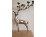 Pottery Barn Large 10 Point REINDEER CANDELABRA Silver Plate 20&quot; Spectac... - £183.94 GBP