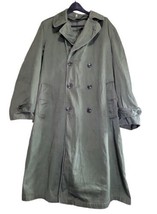 Vtgs Army Military Overcoat Trench Coat No Liner No Belt OG107 Medium Long - £31.69 GBP