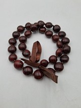 Hawaiian Brown Kukui Nut Lei Bead Necklace  32 Nuts - $280.41 MXN