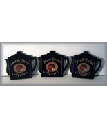 Set/3 Coffee Pot Shaped Ceramic COUNTRY APPLE Trivets - $12.19 CAD