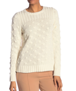 Vince Camuto Women&#39;s Antique White Popcorn Stitch Cotton Sweater Size XL... - $26.89