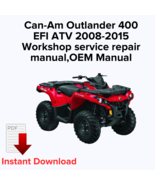 Can-Am Outlander 400EFI ATV 2008-2015 Workshop service repair manual,OEM... - $279.57 MXN