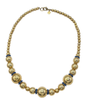 Banana Republic Gold Tone Ball Bead Necklace 19 in - £12.23 GBP