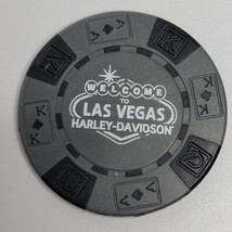 Harley Davidson Poker Chip - Las Vegas , NV - Gray &amp; Black - £3.82 GBP