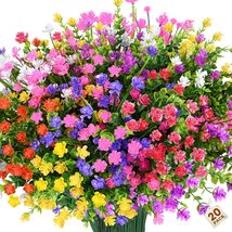 Artificial Plants Outdoor, 20PCS Artificial Flowers, UV Resistant Fake Flowers, - £18.87 GBP