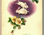 A Happy Easter Thine 1918 Easter Bunnies Egg Flowers DB Postcard G3 - $6.88