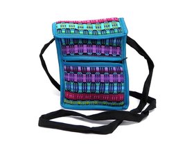 Multicolored Woven Striped Lightweight Cushioned Crossbody Smartphone Bag - Wome - £10.89 GBP