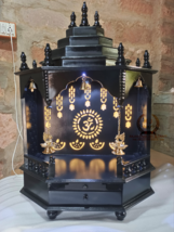 Wooden Temple Mandir black Finished Beautiful Hanging Bells Handcrafted ... - $258.18+