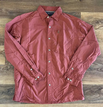 Exofficio Men’s Button Up Hiking/Fishing Shirt Long Sleeve Rust Sz:Large EUC - £19.84 GBP