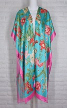 PAPARAZZI Open Front Kimono Duster Layering Green Red Pink Floral NWT One Size - £39.56 GBP