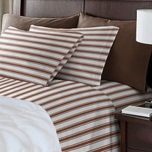 6 PIECE HOTEL LUXURY TREY STRIPE DEEP POCKET SUPER SOFT BED SHEETS SHEET SET