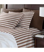 6 PIECE HOTEL LUXURY TREY STRIPE DEEP POCKET SUPER SOFT BED SHEETS SHEET... - £31.89 GBP