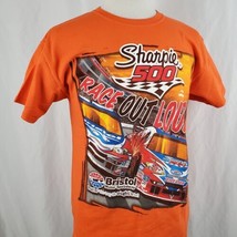 NASCAR Bristol Motor Speedway Sharpie 500 T-Shirt Adult Medium Orange 2008 Race - £14.91 GBP
