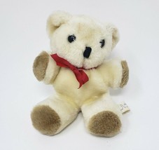 6&quot; Vintage Eden Creme &amp; Brown Baby Teddy Bear Rattle Stuffed Animal Plush Toy - £37.21 GBP