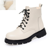 Women Winter Boots Genuine Leather New Fashion Warm Women Ankle Boots Large Size - £80.85 GBP