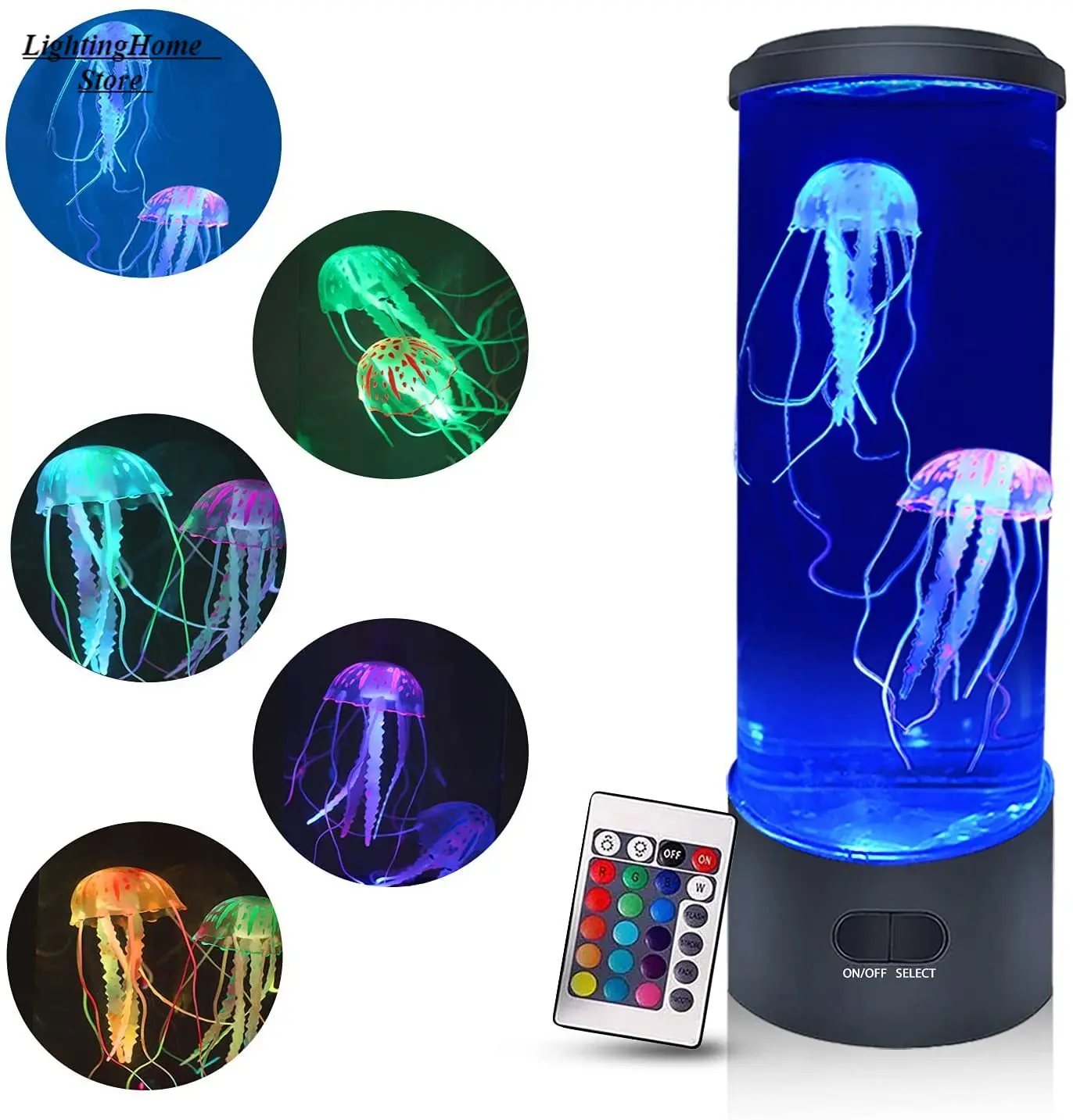 Jellyfish Lamp Color Changing Remote Control  Aquarium Tank LED Night Light - $40.42+
