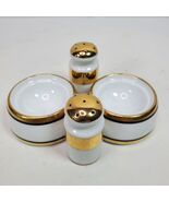 Mid Century Lusterware &amp; Gold Salt Pepper Egg Bowls Japan Set NO STOPPERS - $559.49 MXN