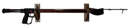 Oak Wooden Fishing Pole Rack Rod Rests Speargun Holder Finished Wall Hooks - $27.99