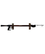 Oak Wooden Fishing Pole Rack Rod Rests Speargun Holder Finished Wall Hooks - $521.30 MXN