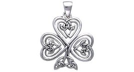 Jewelry Trends Sterling Silver Celtic Clover Shamrock of Faith Pendant - £35.40 GBP
