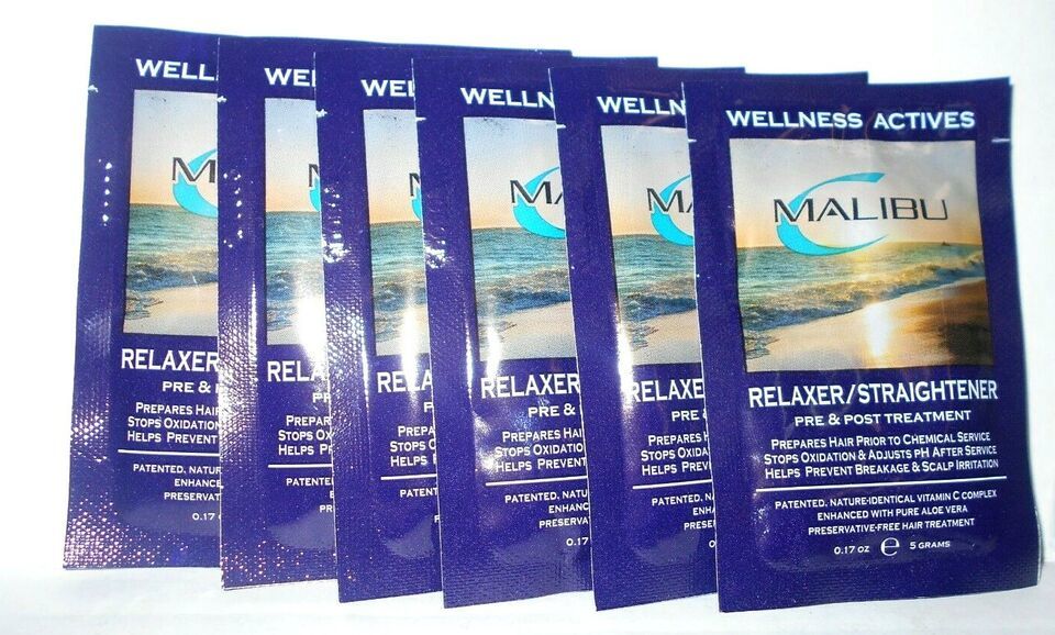 Primary image for 6 Packs ~ MALIBU Wellness Actives RELAXER / STRAIGHTENER Pre & Post Treatment