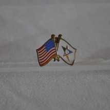 Shrine &amp; Mason US and OES Flag Lapel Pin United States Order of Eastern Star - £7.82 GBP