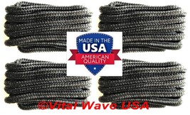 (4) USA Made Premium 3/8 in x 25 ft Black Nylon Boat Yacht Dock Line Marine Rope - £98.98 GBP