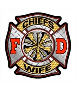 Chief&#39;s Wife Diamond Plate Maltese Decal Sticker 3&quot; Non-Reflective - $93.89 MXN