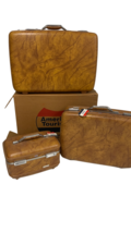Vintage American Tourister Suitcase SET Hardshell Palomino Brown 3PC Pul... - $197.01