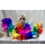 Colorful Rainbow Colors Feather Costume Boa Fancy Dress Flapper Magical ... - $20.66 CAD