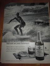 Waker&#39;s DeLuxe Bourbon Surfer Print Magazine Ad 1960 - £5.49 GBP