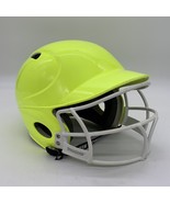 WORTH Used Batting Helmet with Face Mask LPBHT1 6 1/2 - 7 1/2 Yellow Green - £18.40 GBP