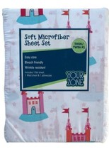 Your Zone Print Cotton Sheets Unicorn, White Sheets w/Pink Unicorn Queen - £27.59 GBP