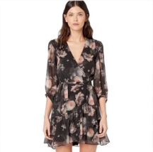 NEW AllSaints Jade Eden Dress Size S Rose Floral Wrap Dress Sheer Lined ... - £82.37 GBP