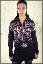 Cardboard Robot Pink Heart Skeleton Key Womens Zip Hoodie Dress Skirt Bl... - £59.99 GBP