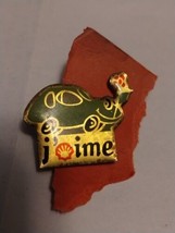  Lapel Hat Pin Pinback Shell Petroleum Oil Company J&#39;aime Green Car Vtg - £7.39 GBP