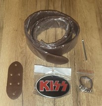 Kiss Metal Belt Buckle Men Jeans Accessories With Leather Belt - £19.98 GBP