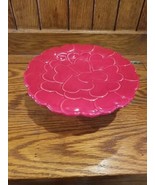 Sur La Table Red Hearts Small Cake Stand Ceramic Plate Pedestal Made in ... - €24,39 EUR