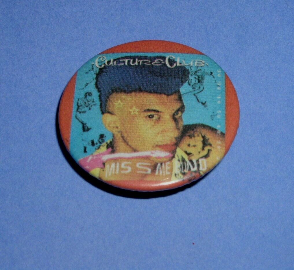 Culture Club Miss Me Blind Pinback Button Vintage 1984 Sharpgrade Ltd - $14.99