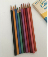 Vintage 10 wood cover crayon pencils full length drawing art craft penci... - $19.75